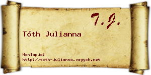 Tóth Julianna névjegykártya